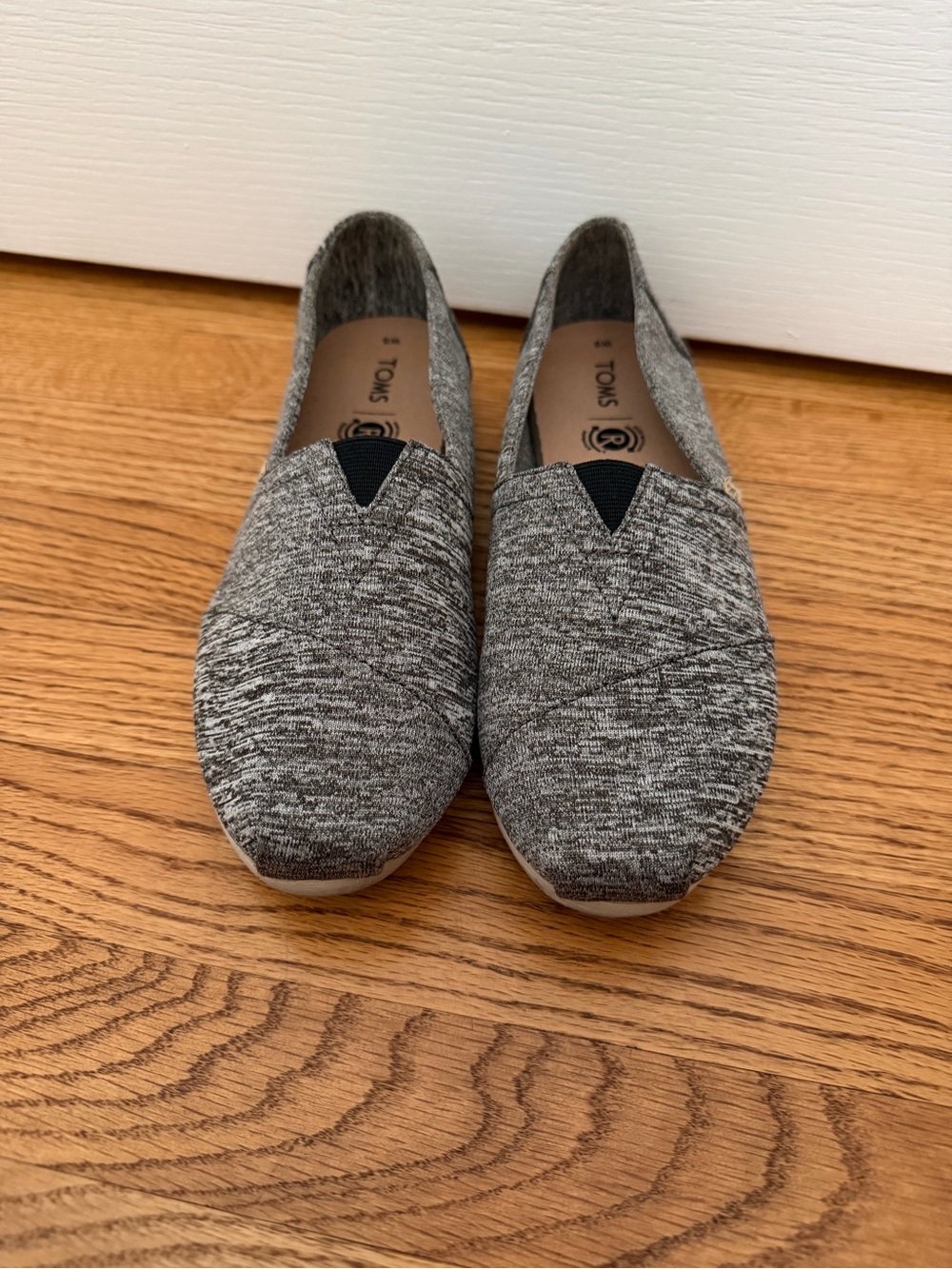 TOMS Alpargatas Repreve Gray Canvas Slip On Shoes Round Toe- Size 6